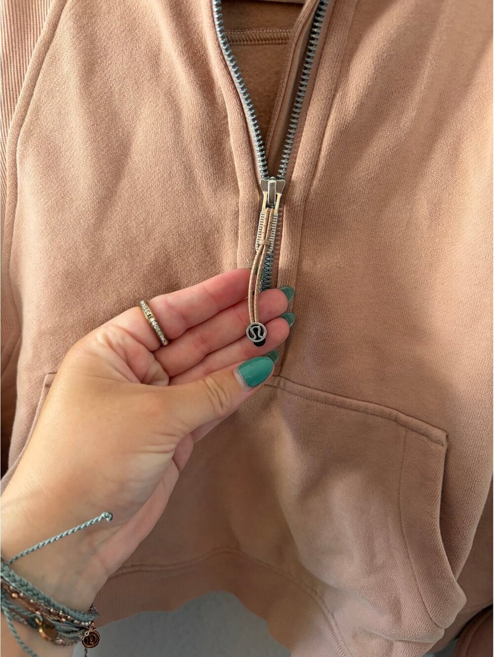 Lululemon Scuba Oversized Half-Zip Hoodie Pink Clay size M/L. $118 retail. EUC. - Picture 3 of 6